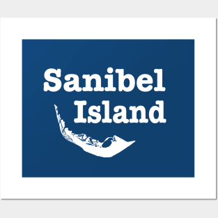 Sanibel Island Outline Posters and Art